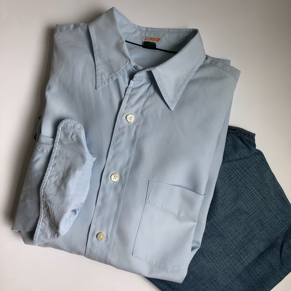J. Crew Men’s Long Sleeve Blue Collar Shirt Size S